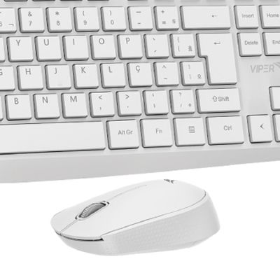 Kit Teclado e Mouse sem Fio Creative - VO204  Branco