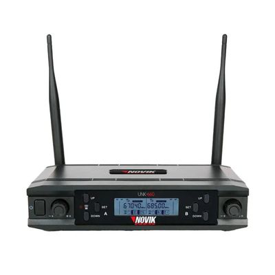 Microfone UHF Duplo MULTI-FREQUENCIA 2X300 Canais Transmiss??o Digital