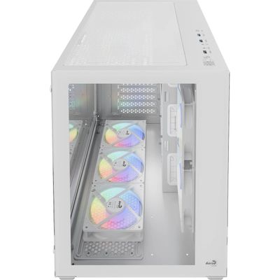 Gabinete Gamer Aerocool DRYFT Branco com 6 FANS ARGB Lateral Vidro