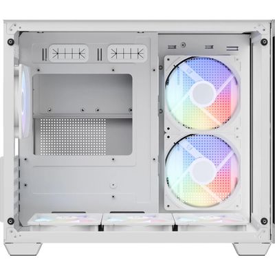 Gabinete Gamer Aerocool DRYFT Branco com 6 FANS ARGB Lateral Vidro