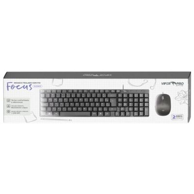Kit Teclado e Mouse com Fio Focus Elevate - VO102 Preto