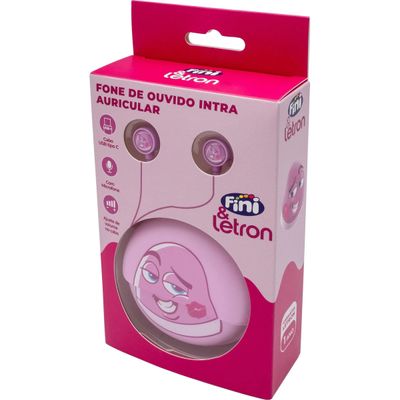Fone de Ouvido Letron Fini Beijo Rosa