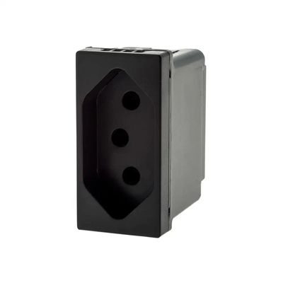 Tomada 2P+T 10A 250V B. Automatico 1M Preta 615038PT