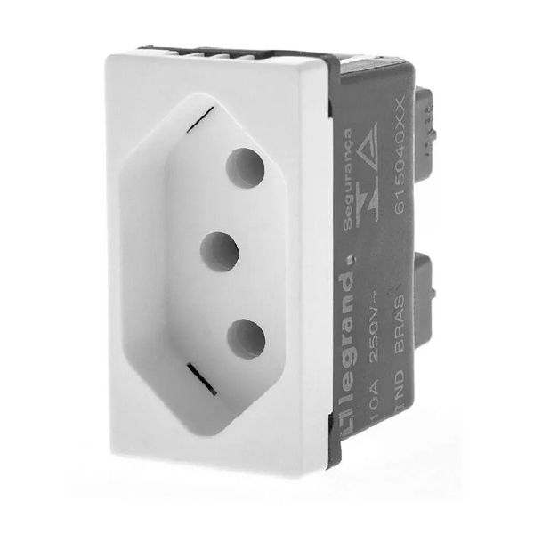 Tomada 2P+T 10A 250V B. Parafuso 1M Branca 615040BC