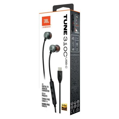 Fone de Ouvido JBL T310 com Fio USB-C - 28913773  Preto