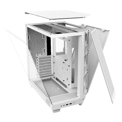 Gabinete Gamer NZXT H6 FLOW Lateral Vidro Temperado ATX/MICRO-ATX/MINI-ITX Branco com 3 FANS 120M