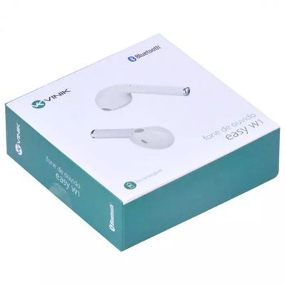 Fone de Ouvido Bluetooth EASY W1+ TWS True Wireless - Branco