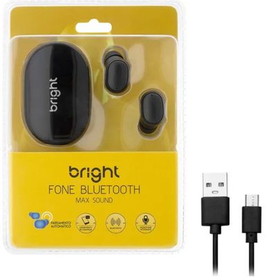 Fone de Ouvido BRIGHT MAX Sound Bluetooth Preto