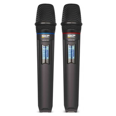 Microfone UHF-600 Duplo de Mão Multifrequência sem Fio SAUHF600PRO