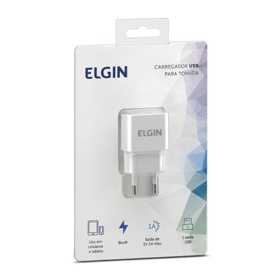 Carregador de Tomada com 1 Saada USB 5V 1A, Bivolt