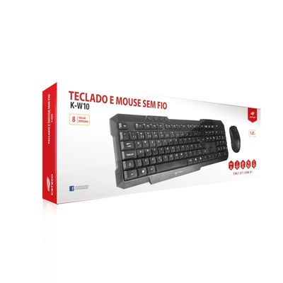 Kit Teclado & Mouse C3TECH Wireless USB - K-W10BK