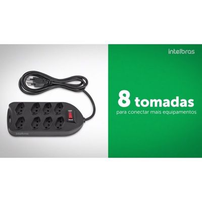 Filtro de Linha Intelbras com 8 Tomadas - EPE 1008+ PT - 4824004