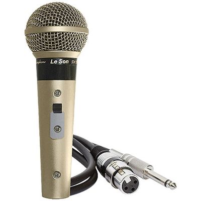 Microfone Profissional SM58 P4* Champanhe Acompanha Cabo de 5 Metros