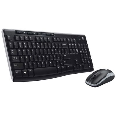 Teclado e Mouse Wireless Logitech MK270 USB Preto e Cinza sem Fio