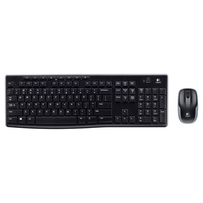 Teclado e Mouse Wireless Logitech MK270 USB Preto e Cinza sem Fio