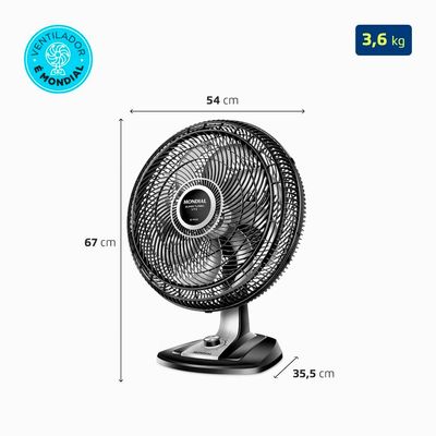 Ventilador de Mesa Mondial VTX-50-8P Preto - 50 cm Preto / 110