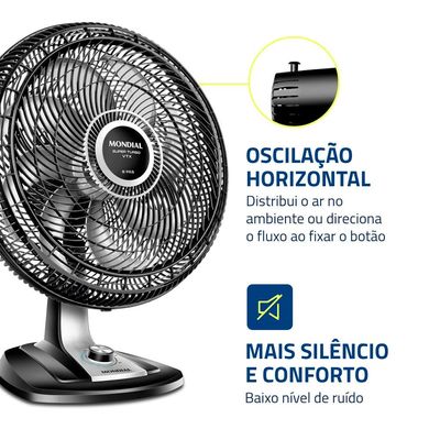 Ventilador de Mesa Mondial VTX-50-8P Preto - 50 cm Preto / 220