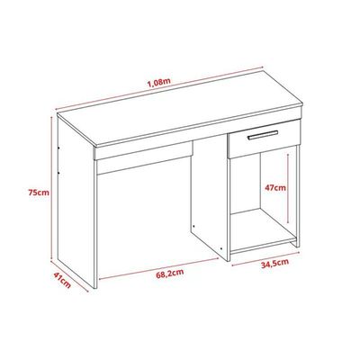 Mesa De Escritório Office 1 Gaveta Nt2070 Branco