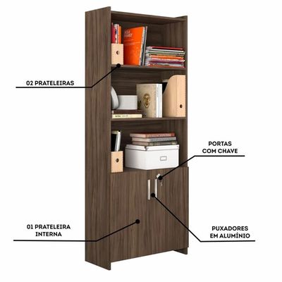 Conjunto Escritório 2 Peças Mesa De Canto Em L E Armário