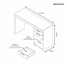 Mesa De Escritório Office Notável Móveis