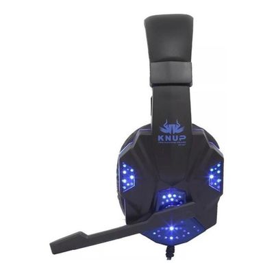 Headset Gamer Knup KP-397 + Adaptador PS4 E Celular Azul