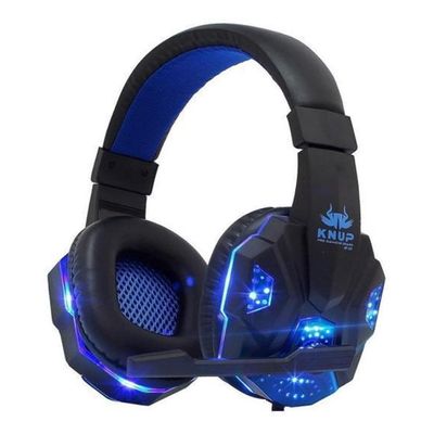 Headset Gamer Knup KP-397 + Adaptador PS4 E Celular Azul