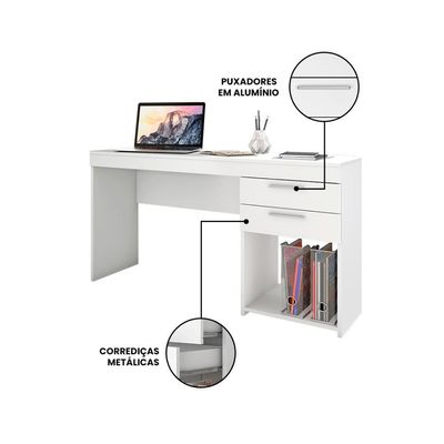 Mesa De Escritório Office Notável Móveis Branco New