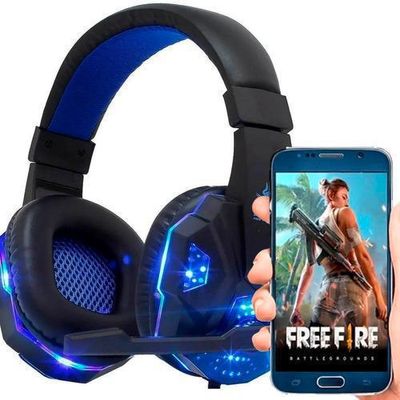Headset Gamer Knup KP-397 + Adaptador PS4 E Celular Azul
