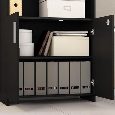 Conjunto Para Escritório 1 Mesa De Canto 2 Armários Altos