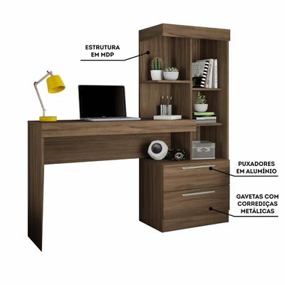 Conjunto Para Escritório 2 Peças Com Mesa E Armário