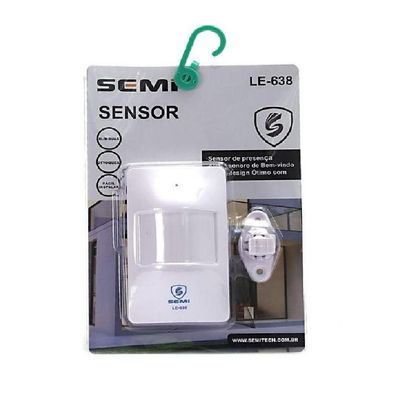 Sensor De Presença Anunciador Sonoro Ajustável Campainha Branco