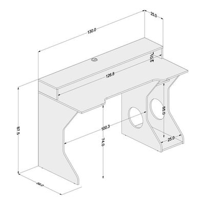 Mesa Para Computador Notebook Desk Game Fremont Preto/Verde