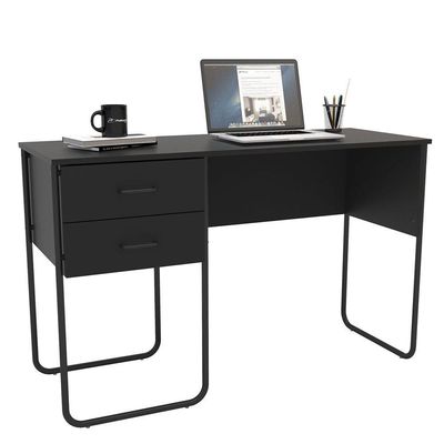 Mesa Para Computador Notebook 120Cm 2 Gavetas Foster Preto