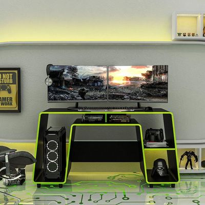Mesa P/ Computador Notebook London Preto/Verde Neon