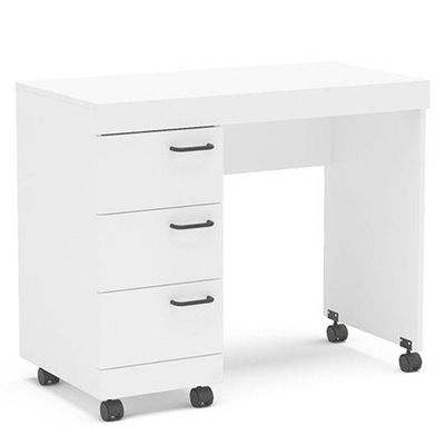 Mesa P/ Computador Notebook 3 Gavetas 90Cm Osaka Branco