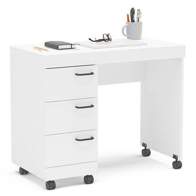 Mesa P/ Computador Notebook 3 Gavetas 90Cm Osaka Branco