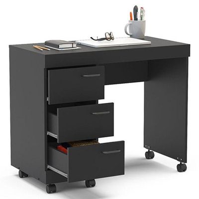 Mesa P/ Computador Notebook 3 Gavetas 90Cm Osaka Preto