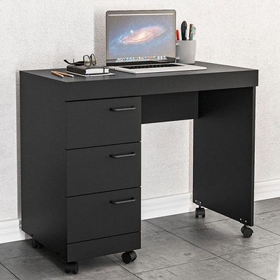 Mesa P/ Computador Notebook 3 Gavetas 90Cm Osaka Preto