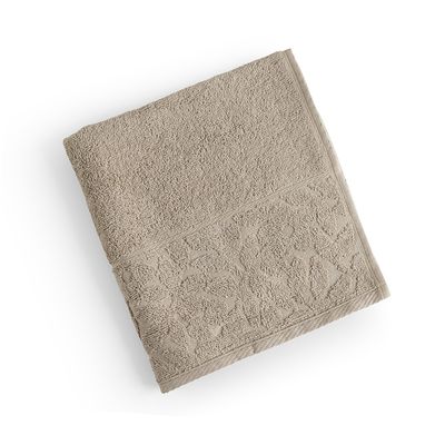 Toalha de Rosto Blume Fio Penteado Barrado Floral 01 Peça 100% Algodão - Amêndoa