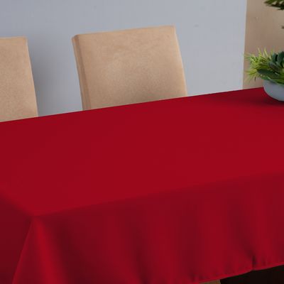 Toalha de Mesa Basic 1 Peça 2,50m x 1,40m 8 Lugares 100% Poliéster Tecido Oxford - Vermelho