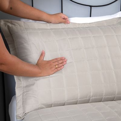 Porta Travesseiro Matelado Soft 1 Peça 70cm x 50cm 100% Poliéster - Areia