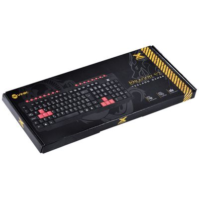 Teclado USB Gamer VX Gaming Dragon V2 ABNT2 1.8M Preto com Vermelho - GT100