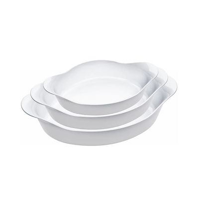 Conjunto de Assadeiras Nadir Opaline em Vidro 3 Peças UNICA