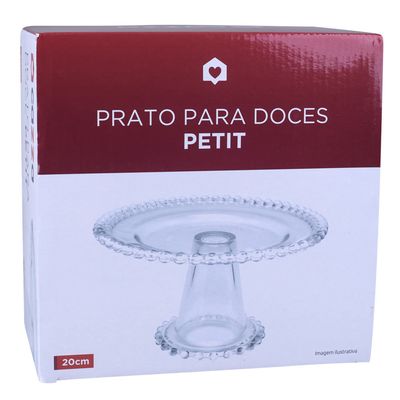 Prato para Bolo de Vidro 20cm Petit CV244731 Cazza UNICA
