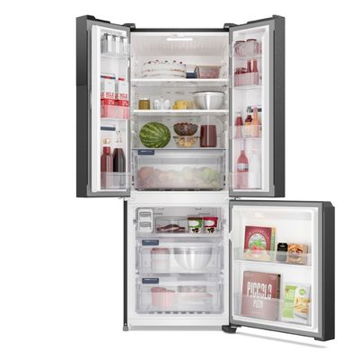 Geladeira Electrolux Frost Free Inverter 480L Efficient AutoSense 3 Portas Black Inox Look (IM7B) 220V