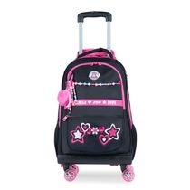 Kit Mochila de Rodinha Feminina + Lancheira Térmica Juvenil BG Joy Preta