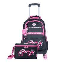 Kit Mochila de Rodinha Feminina + Lancheira Térmica Juvenil BG Joy Preta