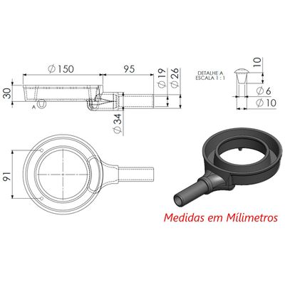Queimador Simples Dupla Chama Fogão Industrial Ferro N2 15cm
