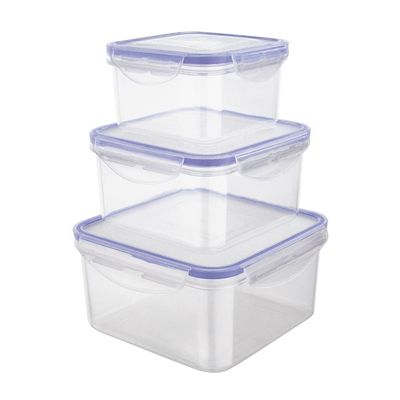 Conjunto de Potes Herméticos Quadrados Euro Home