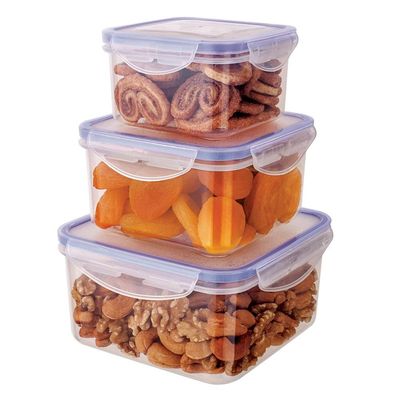 Conjunto de Potes Herméticos Quadrados Euro Home